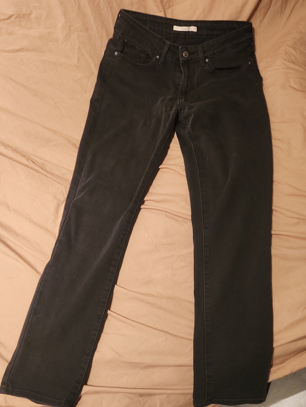 Levi's Stressed Black Straight-Leg Women's Jeans Size 29 "712 Slim"